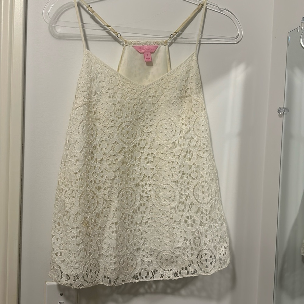 Lilly Pulitzer white lace camisole size S